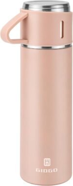 Stainless Steel Thermo 500ml/16.9oz Vacuum Insulated Bottle with Cup for Coffee Hot drink and Cold drink water flask.(Pink,Single) - Image 2