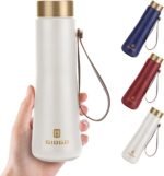 Stainless Steel Thermo Slim Water Bottles Insulated Vacuum 400ml/13.5oz Water Flask Thermal Water Bottles Thermo for Hot and Cold Drinks Coffee Water Perfect for Purse or Kids Lunch Bag(White) - Image 2