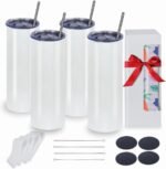 Stainless Steel Travel Tumbler Set, 20oz Double Wall Insulated Mug with Handle, Dual Lids, Portable Cup for Sports, Car, Coffee, 10.7 Inches - Image 2