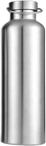 Stainless Steel Vacuum Insulated Water Bottle 34/25/20/17/12oz 18/8 for Hot and Cold Drinks, Double Walled, Leak Proof (Silver(20oz)) - Image 2