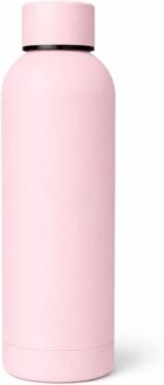 Stainless Steel Water Bottle, 17 oz, Vacuum Insulated, Slim Matte Design, Leakproof Lid (Blush Pink) - Image 2