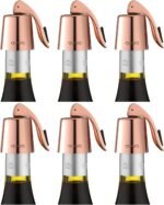 Stainless Steel Wine Bottle Stoppers - Plug with Silicone Toppers - Reusable, Leak-Proof, Keeps Wine Fresh Accessories - RoseGold 6 Pack - Image 2