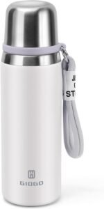 Stainless Steel thermo Bottles with cup 700ml/23.7oz Vacuum Insulated Bottle for hot and cold coffee drink water thermo flask with cup.(White,700ml) - Image 2