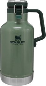 Stanley Classic Easy-Pour Growler 64 oz | Keeps Beer Cold or Coffee Hot | Leakproof Steel Lined Lid and Easy to Carry Handle | Insulated Stainless Steel | BPA-Free | Green - Image 2