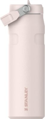 Stanley IceFlow Flip Straw 2.0 Water Bottle 24 oz | Built-In Straw with Larger Opening | Lightweight and Leak Resistant | Insulated Stainless Steel | BPA-Free | Rose Quartz - Image 2