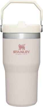 Stanley IceFlow Flip Straw Tumbler with Handle 20 oz | Twist On Lid and Flip Up Straw | Leak Resistant Water Bottle | Insulated Stainless Steel |BPA-Free | Rose Quartz - Image 2