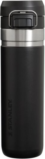 Stanley Quick Flip GO Water Bottle 24 oz | Push Button Lid | Leakproof and Packable for Travel and Sports | Insulated Stainless Steel | BPA-Free | Black 2.0 - Image 2