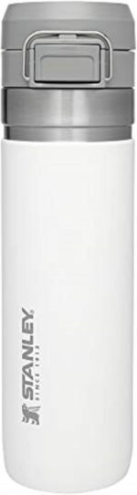 Stanley Quick Flip GO Water Bottle 24 oz | Push Button Lid | Leakproof and Packable for Travel and Sports | Insulated Stainless Steel | BPA-Free | Polar - Image 2