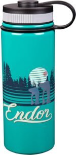Star Wars Endor Stainless Steel Water Bottle, 18oz - Fun Retro Design - Vacuum Insulated Travel To-Go Thermos Mug w/Lid - Movie Gift for Kids, Teens, Adults, Men, Women, Father's Day - Image 2