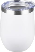 StarSpeed 12oz Wine Tumbler with lid, Stainless Steel Travel Mugs Stemless Double Wall Insulated Coffee Cup, Insulated Wine Glasses Travel Tumbler for Cold & Hot Drinks(White, 1) - Image 2