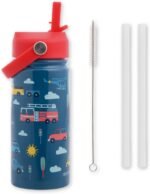 Stephen Joseph, 14oz Insulated Stainless Steel Water Bottle with Straw and Handle for Sports, Travel, and School, BPA-Free Sports Water Bottle, Transportation - Image 2