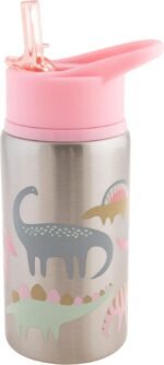 Stephen Joseph STAINLESS STEEL WATER BOTTLES PINK DINO, 18 Oz - Image 2