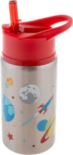 Stephen Joseph Stainless Steel Water Bottles, 18 OZ, Straw lid, Reusable tumbler, Insulated, Space - Image 2