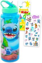 Stitch Reusable Water Bottle Set - Bundle with Plastic 30oz Water Bottle with Twist Top with Straw for Home, School, Sports, Plus Sticker, More | Lilo & Stitch Sport Container - Image 2