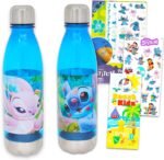 Stitch and Angel Water Bottles Set - Bundle of 2 Reusable Sports Bottles for Home, School & Stickers, Tattoos, More | Lilo and Stitch Pack for Kids - Image 2