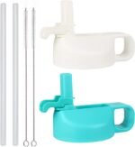 Straw Lid for 12 32 40 64 oz Wide Mouth Water Bottle, Lids Compatible with Hydro Flask Sports Water Bottle Lid Top Straw Cap-Dust Cover Design - Image 2