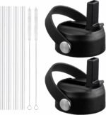 Straw Lid for Hydro Flask Wide Mouth Water Bottles, Top Lids with Straw Compatible with Hydro Flask 32 40 oz, Replacement Cap Wide Mouth Accessories Flip Lid Flex Handle - Image 2