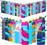 Sunnyray 40 Pack Collapsible Water Bottles 17oz Silicone Foldable Water Bottle Bulk Portable Leak Proof Reusable Camouflage Sports Bottles with Clip for Travel Hiking Camping Outdoor - Image 2