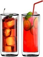 Sun's Tea (Set of 2) 20oz (600ml) Ultra Clear Strong Double Wall Insulated Thermo Glass Tumbler V3 Highball Glass for Beer/cocktail/lemonade/iced Tea/Smoothie (Real Borosilicate Glass, Not Plastic) - Image 2