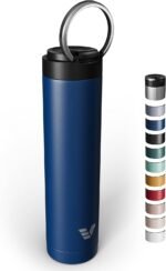 Super Maxi Stainless Steel Water Bottle 36oz - Double wall vacuum insulated | Integrated carry handle | leak proof flip top lid | Lightweight & stylish - Blue - Image 2