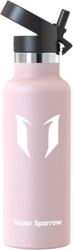 Super Sparrow Water Bottle Insulated - 17 Oz / 25 Oz / 32 Oz - Standard Mouth FlipFlow Flask - BPA Free, Leak Proof Drink Bottle- Ergonomic Straw Water Bottle for Work, Gym, Travel, Sports, Outdoor - Image 2