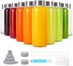 Sursip 10 oz Glass Juice Bottles, 10 Pack with Stainless Steel Lids – Reusable Small Glass Bottles for Smoothies, Iced Tea & Milk – Leak-Proof, BPA-Free, Dishwasher Safe - Image 2