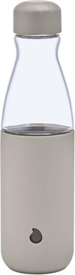 S'well Glass Original Water Bottle, 18oz, Lunar Grey, Borosilicate Glass Bottle With Protective Silicone Sleeve, Zero Plastic, Leakproof, BPA Free - Image 2