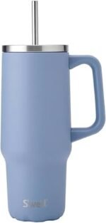 S'well Recycled Stainless Steel Tumbler XL with Straw and Handle, 30oz, Hydrangea Blue, Triple Layered Vacuum Insulated Containers Keeps Drinks Cold for 36 hours and Hot for 9 - Image 2