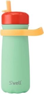 S'well Stainless Steel Kids Traveler with Flip Straw Lid, 16oz, Spring Green, Triple Layered Vacuum Insulated Containers Keeps Drinks Cold for 24 Hours, BPA Free, Easy Carrying On the Go - Image 2
