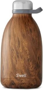 S'well Stainless Steel Roamer Bottle-64 Fl Oz-Teakwood Triple-Layered Vacuum-Insulated Containers Keeps Drinks Cold for 72 Hours and Hot for 24-BPA-Free Travel Water Bottle, 64oz - Image 2