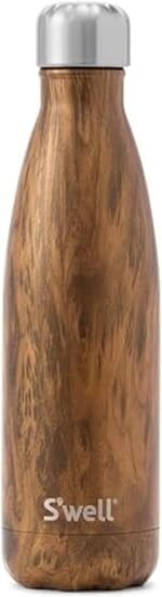 S'well Stainless Steel Water Bottle, 17oz, Teakwood, Triple Layered Vacuum Insulated Containers Keeps Drinks Cold for 36 Hours and Hot for 18, BPA Free, Perfect for On the Go - Image 2