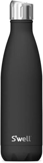S'well Stainless Steel Water Bottle with Sports Cap, 17oz, Onyx, Triple Layered Vacuum Insulated Containers Keeps Drinks Cold for 36 Hours and Hot for 10, BPA Free, Perfect for On the Go - Image 2