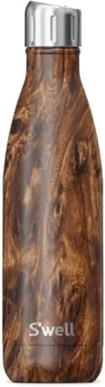 S'well Stainless Steel Water Bottle with Sports Cap, 17oz, Teakwood, Triple Layered Vacuum Insulated Containers Keeps Drinks Cold for 36 Hours and Hot for 10, BPA Free, Perfect for On the Go - Image 2