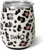 Swig Life 14oz Stemless Wine Cup, Insulated Wine Tumbler with Lid, Stainless Steel Travel Tumbler (Luxy Leopard) - Image 2