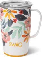 Swig Life 18oz Travel Mug, Insulated Tumbler with Handle and Lid, Cup Holder Friendly, Dishwasher Safe, Stainless Steel, Travel Coffee Cup (Honey Meadow) - Image 2