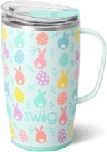 Swig Life 18oz Travel Mug, Insulated Tumbler with Handle and Lid, Cup Holder Friendly, Dishwasher Safe, Travel Coffee Cup, Easter Basket Stuffers, Easter Gifts for Women (Egg Hunt) - Image 2