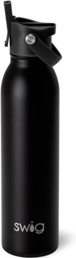 Swig Life 20oz Insulated Water Bottle, Travel Water Bottle with Straw and Lid, Cup Holder Friendly, Stainless Steel (Matte Black) - Image 2