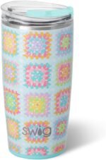 Swig Life 22oz Insulated Tumbler, Travel Coffee Tumbler with Lid, Cup Holder Friendly Travel Coffee Mug, Stainless Steel, 22 oz Tumblers, Reusable Insulated Mug with Lid (Granny Squares) - Image 2
