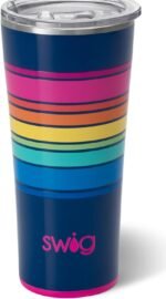 Swig Life 22oz Insulated Tumbler, Travel Coffee Tumbler with Lid, Cup Holder Friendly Travel Coffee Mug, Stainless Steel (Electric Slide) - Image 2