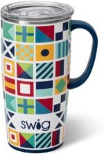 Swig Life 22oz Travel Mug, Insulated Tumbler with Handle and Lid, Cup Holder Friendly, Dishwasher Safe, Stainless Steel, Travel Coffee Cup, Insulated Mug with Lid (Nauti Girl) - Image 2