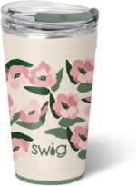 Swig Life 24oz Party Cup, Stackable Insulated Travel Coffee Tumbler with EZ Slider Lid, Cup Holder Friendly Travel, Stainless Steel 24 oz Tumbler, Reusable Mug (Sweet Pea) - Image 2