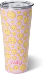 Swig Life 32oz Insulated Tumbler, Travel Coffee Tumbler with Lid, Cup Holder Friendly Travel Coffee Mug, Stainless Steel with Lid (Oh Happy Day) - Image 2