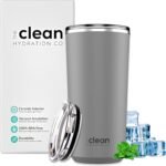 THE CLEAN HYDRATION CO. Insulated Ceramic Coated Tumbler 20 oz | Spill Proof Lid | Vacuum Insulated | Keeps Beverages Taste Intact, Gray - Image 2