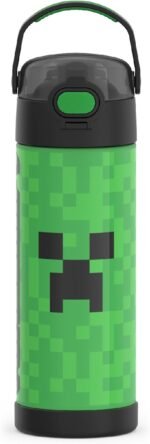 THERMOS FUNTAINER 16 Ounce Stainless Steel Vacuum Insulated Bottle with Wide Spout Lid, MINECRAFT - Image 2