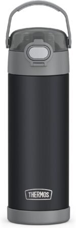 THERMOS FUNTAINER 16 Ounce Stainless Steel Vacuum Insulated Bottle with Wide Spout Lid, Matte Charcoal - Image 2