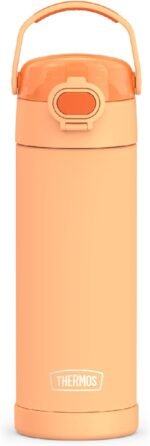 THERMOS FUNTAINER 16 Ounce Stainless Steel Vacuum Insulated Bottle with Wide Spout Lid, Orange - Image 2