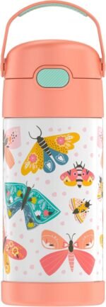THERMOS FUNTAINER F4101 Stainless Steel Kids Bottle, 12 Ounce, Butterfly - Image 2