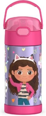 THERMOS FUNTAINER Water Bottle with Straw - 12 Ounce - Kids Stainless Steel Vacuum Insulated Water Bottle with Lid, Gabby’s Dollhouse - Image 2