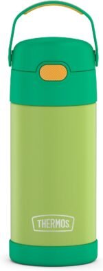 THERMOS FUNTAINER Water Bottle with Straw - 12 Ounce - Kids Stainless Steel Vacuum Insulated Water Bottle with Lid, Lime/Orange - Image 2