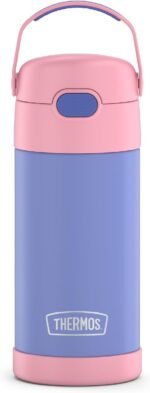 THERMOS FUNTAINER Water Bottle with Straw - 12 Ounce - Kids Stainless Steel Vacuum Insulated Water Bottle with Lid, Purple/Pink - Image 2